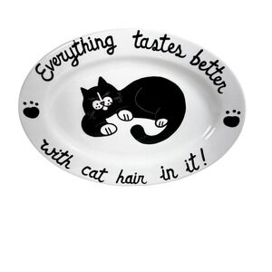 Our Name Is Mud Lorrie Veasey Cat Hair Oval  Platter Everything Tastes Better